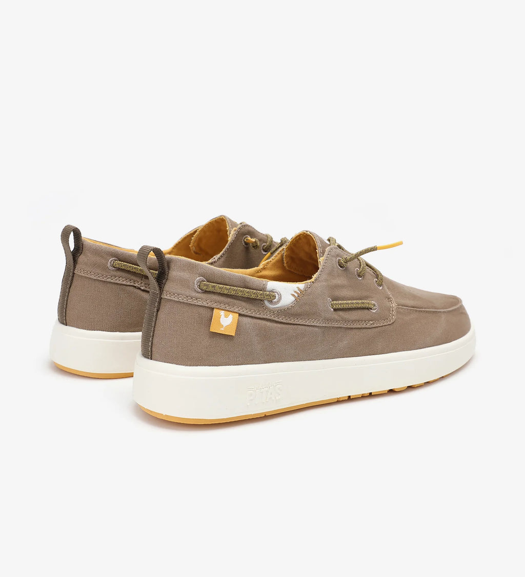 Pitas Maui Taupe boat shoes beige