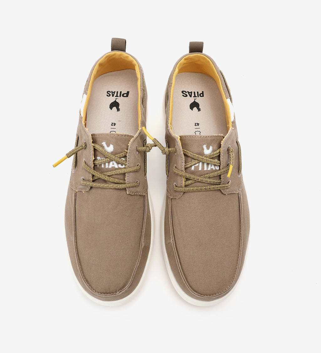 Pitas Maui Taupe boat shoes beige