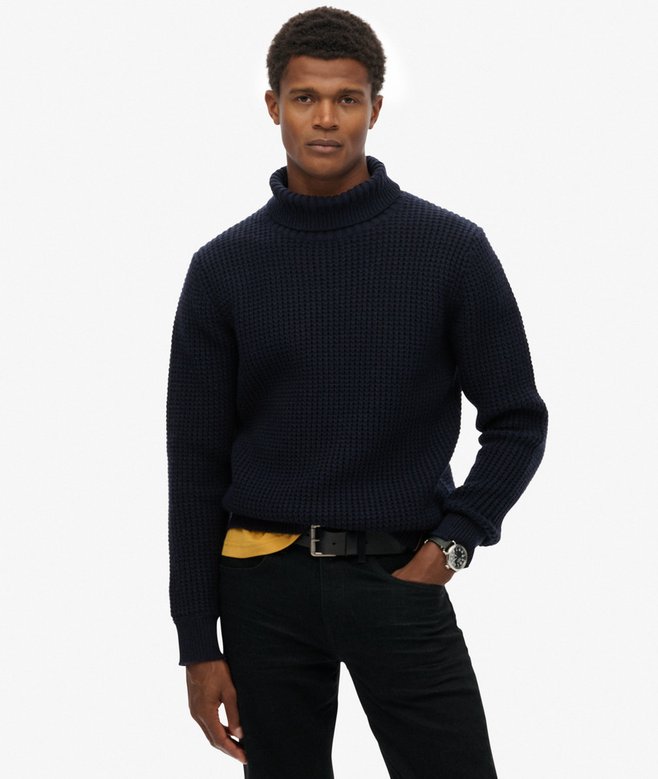 Maglione a collo alto testurizzato